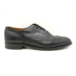 Culwell & Son Dallas Black Leather Wingtip Lace Up Dress Oxfords Shoes Mens 12 B